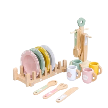 ชุดของเล่นอุปกรณ์บนโต๊ะอาหารจำลอง - Happy Kit Toys
