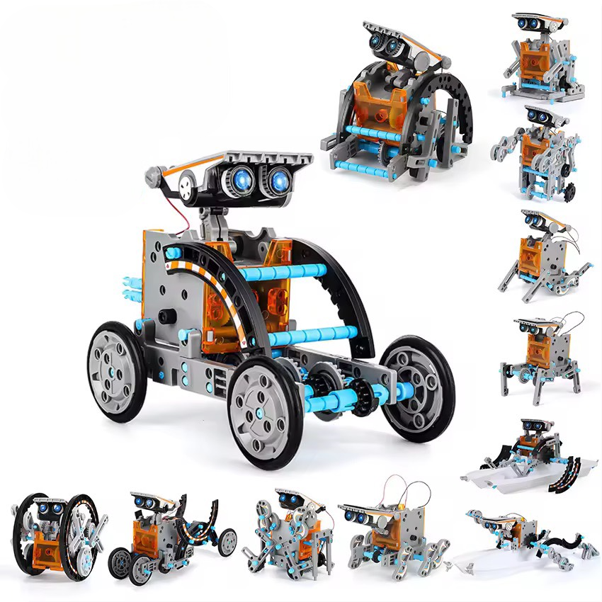 Solar Robot ชุดของเล่นพลังงานแสงอาทิตย์ 13 ใน 1 ชุดของเล่นวิทยาศาสตร์